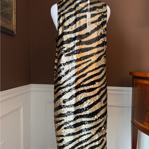 Trina Turk Black and Gold Sequin Mini Dress - Picture 3 of 12